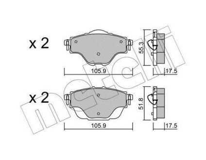 Комплект тормозных колодок (дискових) Metelli 22-0988-0