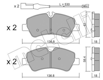 Комплект тормозных колодок (дискових) Metelli 22-0991-1