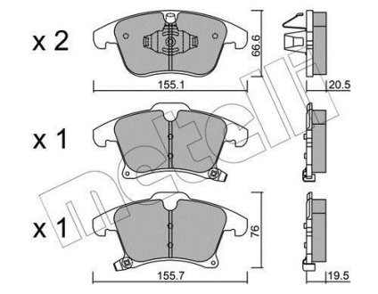 Комплект тормозных колодок (дисковых).) Metelli 22-1039-0