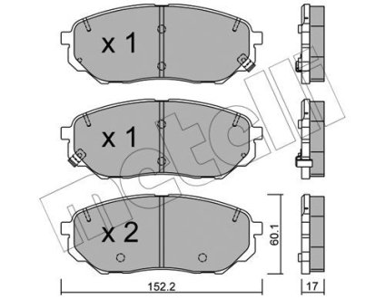 Комплект тормозных колодок (дисковых) Metelli 22-1096-0