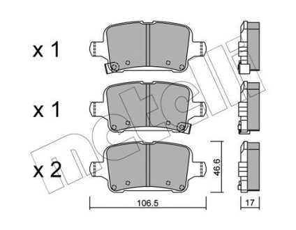 Комплект тормозных колодок (дисковых).) Metelli 22-1116-0