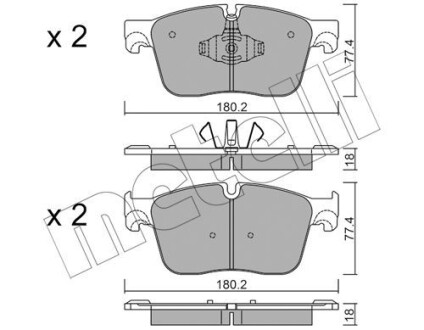 Комплект гальмівних колодок (дискових) Metelli 22-1124-0