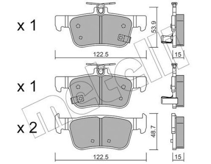 Комплект тормозных колодок (дисковых).) Metelli 22-1131-0