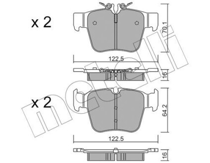 Комплект тормозных колодок (дискових) Metelli 22-1135-0