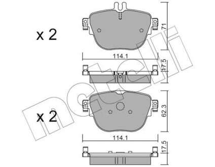 Комплект тормозных колодок (дискових) Metelli 22-1137-0