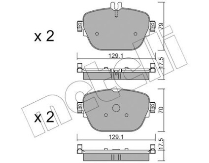 Комплект гальмівних колодок (дискових) Metelli 22-1138-0