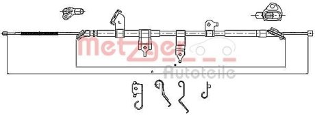 Трос ручного тормоза METZGER 17.1566