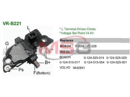 Регулятор напряжения генератора MOBILETRON VRB221