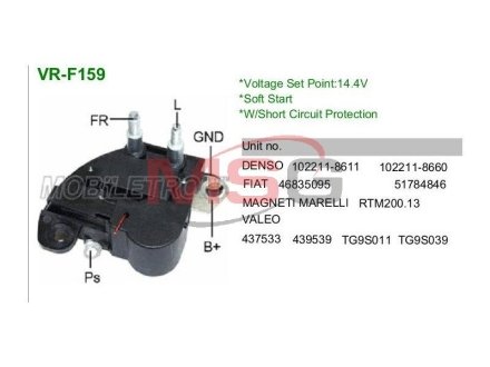 Регулятор напряжения генератора MOBILETRON VRF159