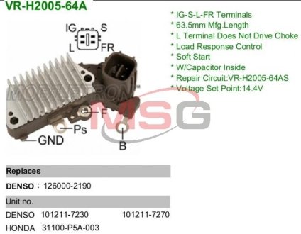 Регулятор напруги генератора MOBILETRON VRH200564A