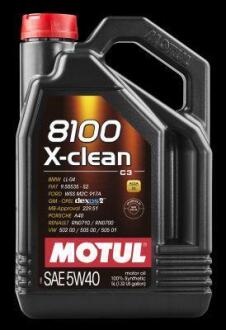 Олива моторна 8100 X-clean 5W-40 5л MOTUL 102051