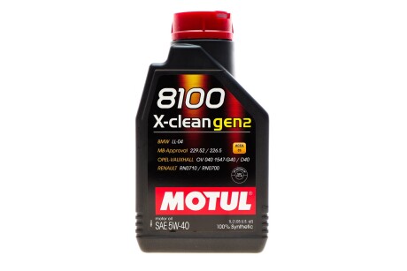 Олива 8100 X-CLEAN 5W40 GEN2 1L MOTUL 854111