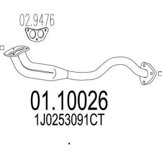 Передняя труба выхл. системы MTS 01.10026