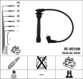 Комплект изолированных проводов для свечей зажигания RC-HD1206 NGK 44332