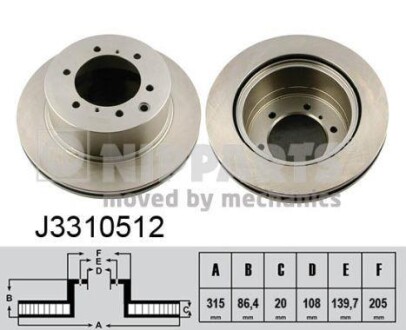 Тормозной диск NIPPARTS J3310512