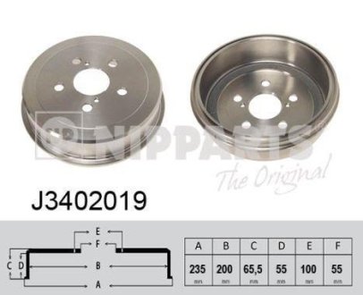 Тормозной барабан NIPPARTS J3402019