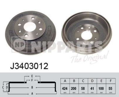 Тормозной барабан NIPPARTS J3403012