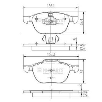 Тормозные колодки NIPPARTS J3603063