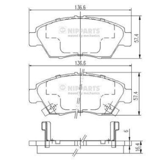 Тормозные колодки NIPPARTS J3604033