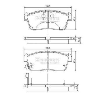 Тормозные колодки NIPPARTS J3608021