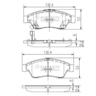 Гальмівні колодки NIPPARTS J3608024