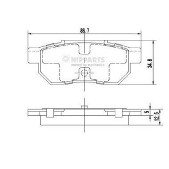 Тормозные колодки NIPPARTS J3614002