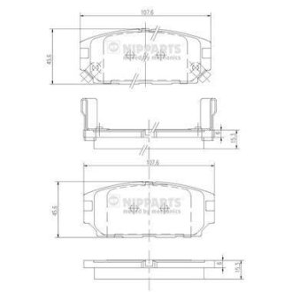 Тормозные колодки NIPPARTS J3615007