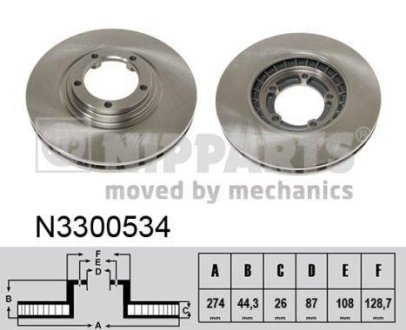 Гальмівний диск NIPPARTS N3300534