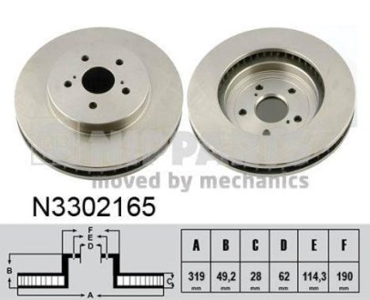 Гальмівний диск NIPPARTS N3302165