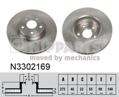 Тормозной диск NIPPARTS N3302169