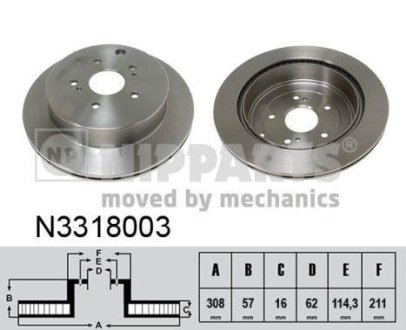 Тормозной диск NIPPARTS N3318003