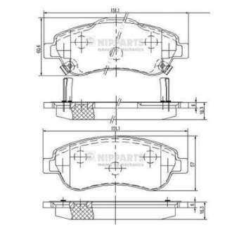 Тормозные колодки NIPPARTS N3604066