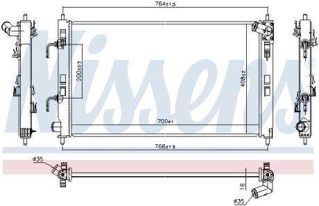 Радиатор охлаждения NISSENS 628979