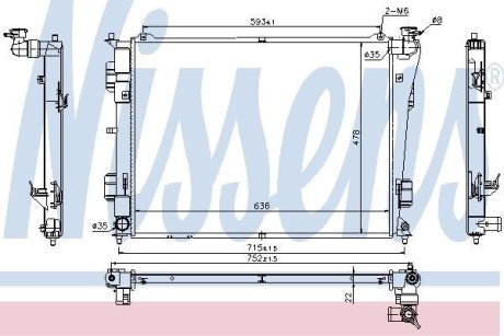 Радіатор системи охолодження NISSENS 66783