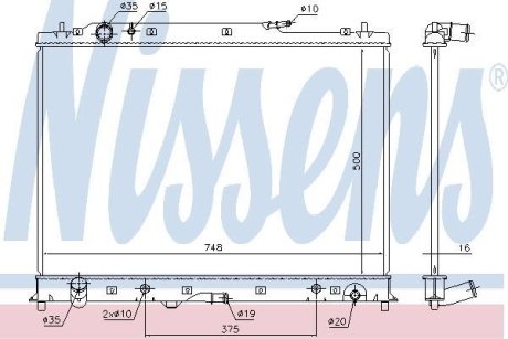 Радиатор системы охлаждения NISSENS 68525