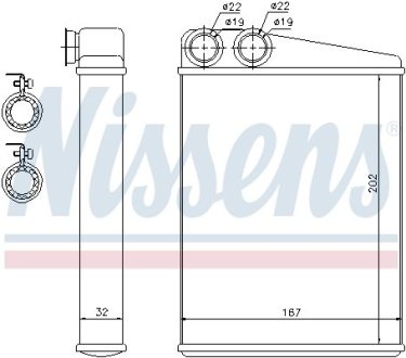 Радиатор нагревателя NISSENS 72046