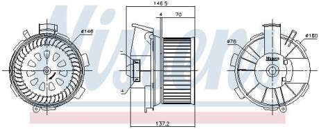 Вентилятор салона NISSENS 87744