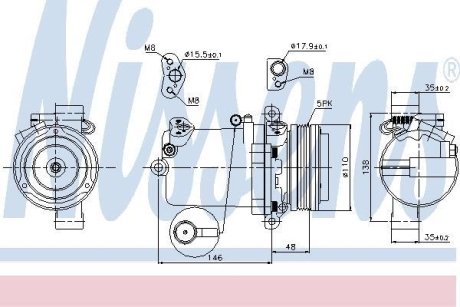 Компрессор кондиционера NISSENS 89133