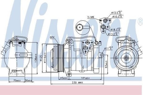 Компрессор кондиционера NISSENS 89315