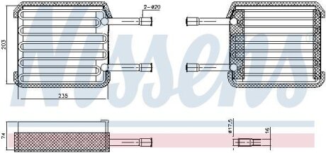 Випаровувач кондиціонера NISSENS 92017