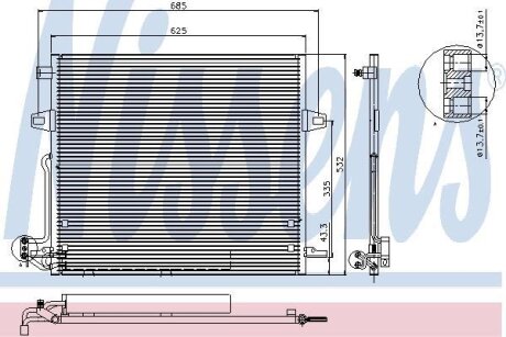 Радіатор кондиціонера NISSENS 940066