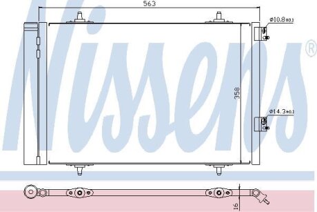 Радіатор кондиціонера NISSENS 940189