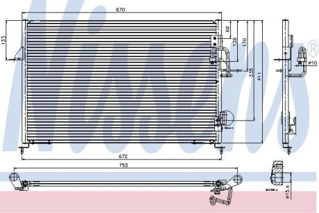 Радіатор кондиціонера NISSENS 94808