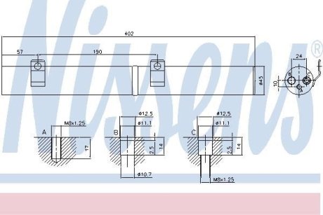 Осушитель радиатора кондиционера NISSENS 95596