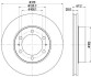 Диск тормозной передний Toyota Land Cruiser 3.0, 4.0 diz (04-10) NISSHINBO ND1034K (фото 1)