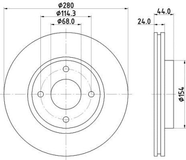 ДИСК ГАЛЬМIВНИЙ ПЕРЕДНIЙ Nissan Tiida 1.5, 1.6, 1.8 (07-) NISSHINBO ND2036K