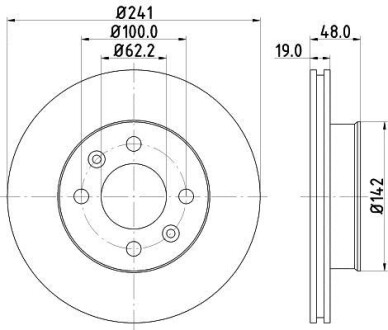 Диск тормозной передний Hyundai Getz 1.1, 1.3, 1.5, 1.6 (02-05) NISSHINBO ND6017