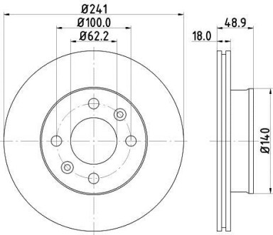 Диск тормозной передний Hyundai i10/Kia Picanto 1.0, 1.1, 1.2 (11-) NISSHINBO ND6018K