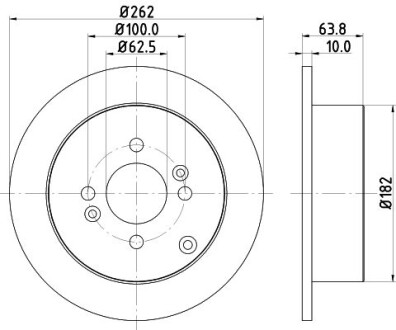 ДИСК ГАЛЬМIВНИЙ ЗАДНIЙ Hyundai Accent, i20/ Kia Rio 1.4, 1.5, 1.6 (05-) NISSHINBO ND6064