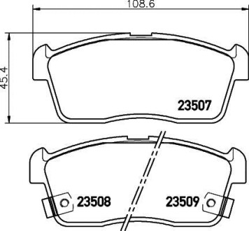 Колодки гальмівні дискові передні Chevrolet Cruze 1.3, 1.5 (00-08) NISSHINBO NP1023